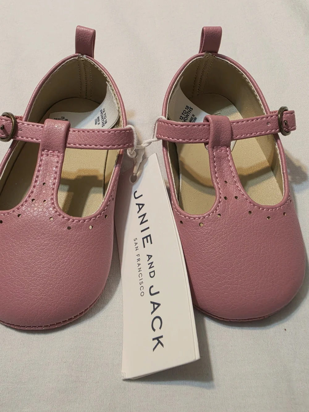 Janie and Jack Rose Pink T-Strap Mary Jane Shoes
